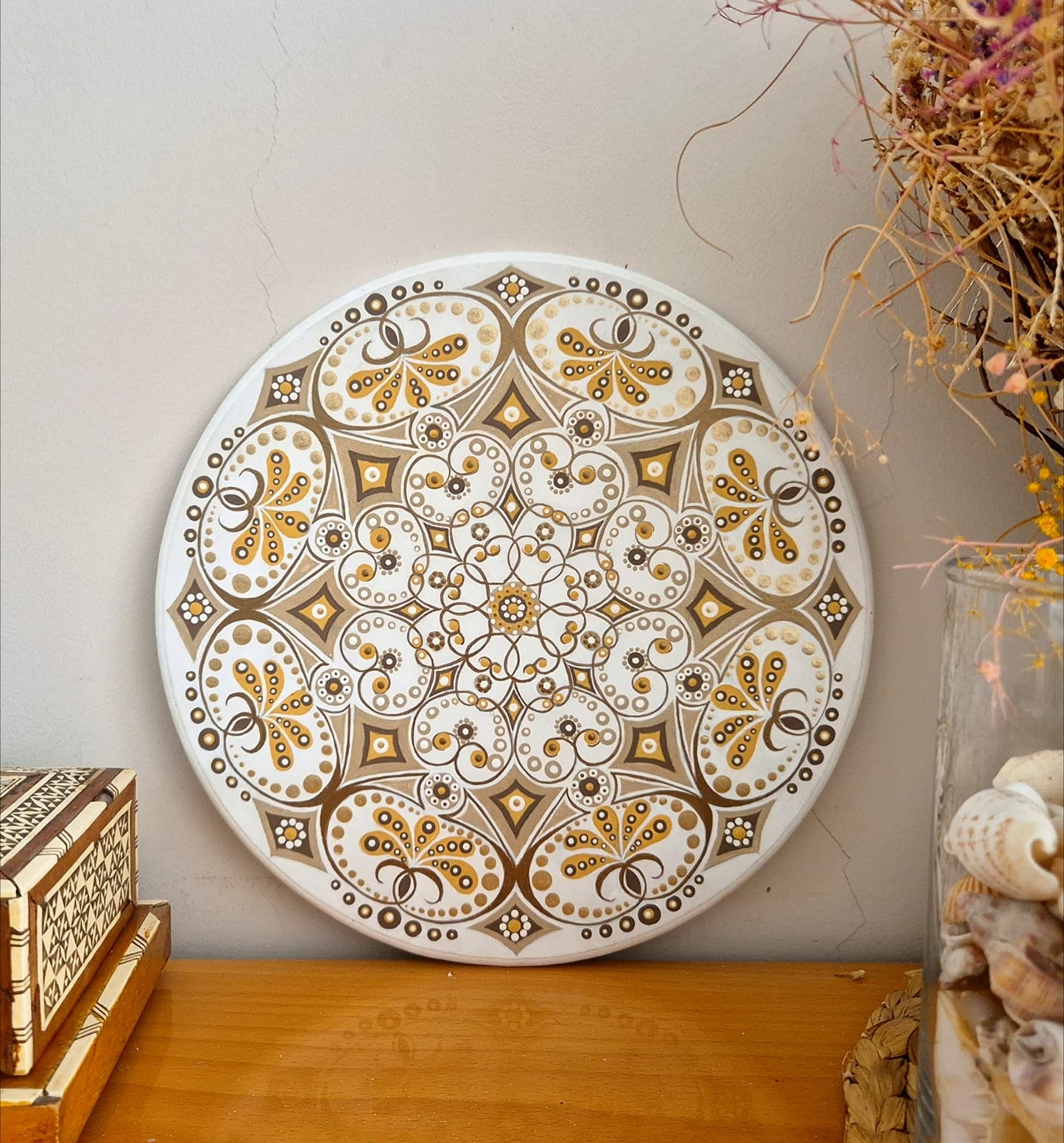 Mandala "Caramel Fantasy" handmade. Painting. Wall decorations. Home décor. Boho style.