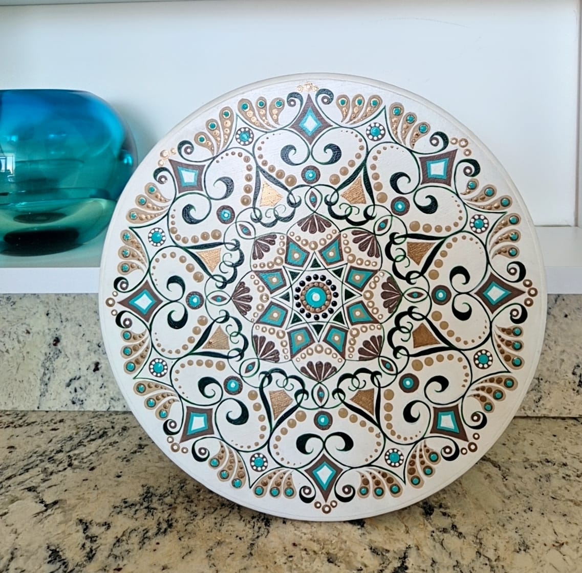Mandala "Blue Lagoon" Handmade. Painting. Wall decorations. Home Decor. Boho Style.