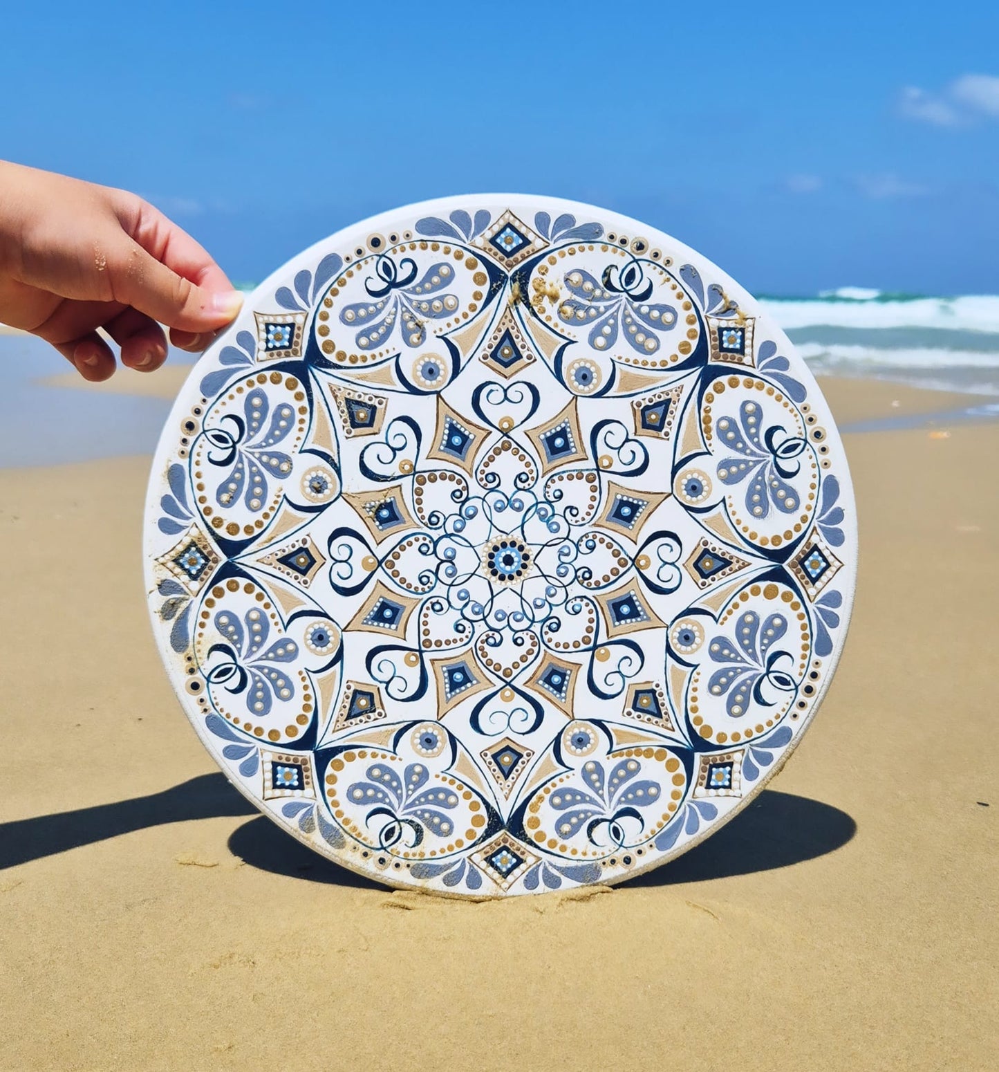 Mandala "Sea Pearl" Handmade. Painting. Wall decorations. Home Decor. Boho Style.
