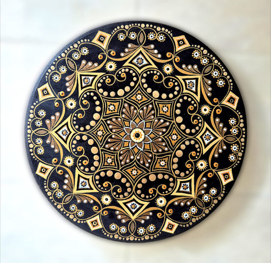 "Black Pearl". Handmade. Painting. Wall decorations. Home Decor. Boho Style.