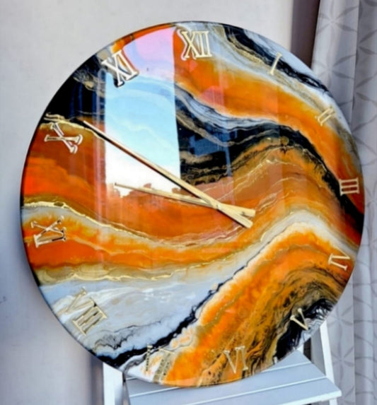 Resin Wall Clock "Volcano"